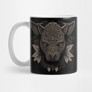 rhinoceros decorated with Javanese ornaments Mug